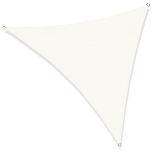SUNNY GUARD Toldo Vela de Sombra Triangular 3.6x3.6x3.6m HDPE Transpirable protección UV para Patio,Jardín, Exteriores, Terraza, Color Crema