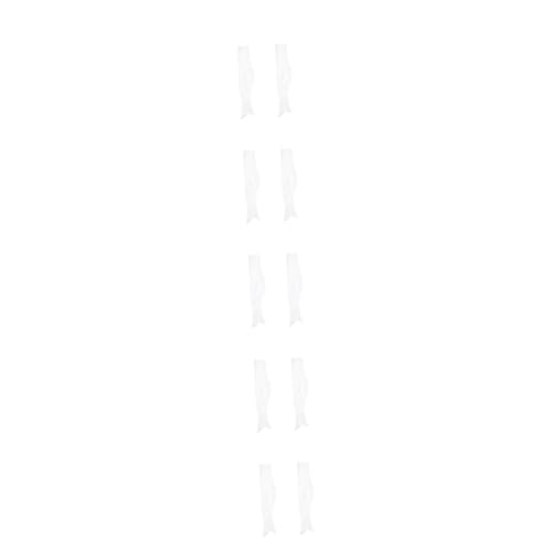 SUPVOX 10 Piezas Serpentina De Carpa Bricolaje Decoración Al Aire Libre Decoración De Jardín Japonés Mangas De Viento De Animales Manga De Carpa Exterior Paño Sushi Enchufar Niño Blanco