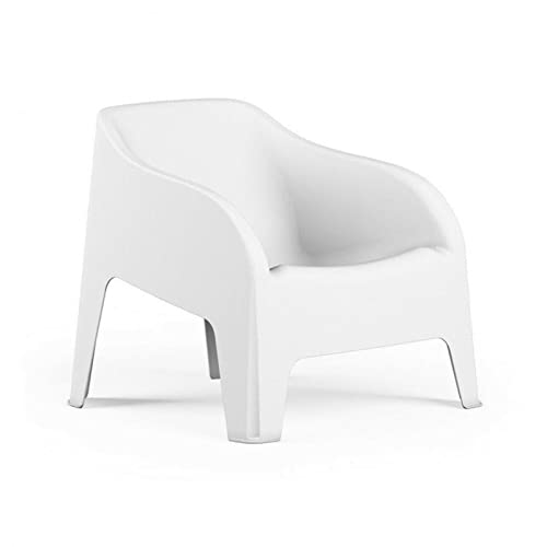 Mondo Viro - Sillón de resina para exteriores - Diseño elegante, resistencia extrema y comodidad inigualable (blanco)