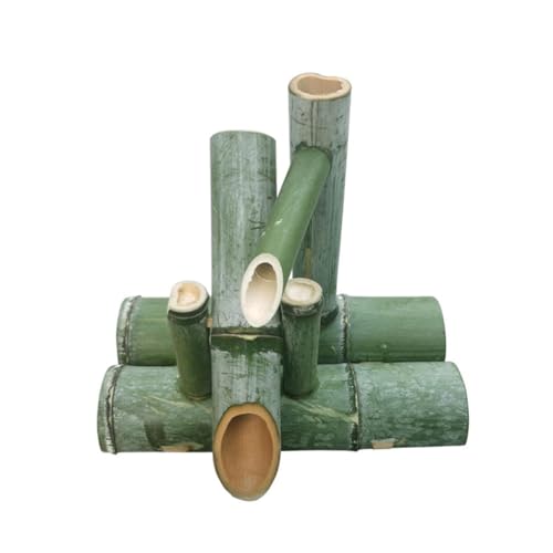 Fuente de Agua de bambú con Bomba, Kit de Fuente Zen, Estanque de bambú y Fuente de Agua de jardín, Fuente de Agua de bambú japonés Feng Shui Hecha a Mano,30cm