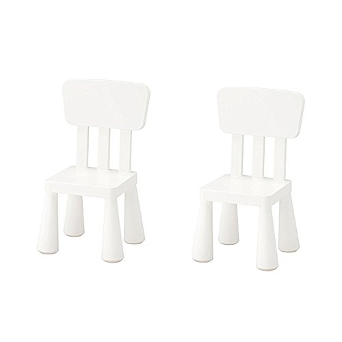 Ikea Mammut - Silla infantil para interiores y exteriores, color blanco, paquete de 2