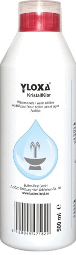 Yloxa KristallKlar - Aditivo concentrado para el agua para fuentes, paredes, columnas y cascadas de agua y nebulizadores en interiores y exteriores - Botella de 500 ml