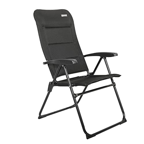 HOMECALL 3D Mesh Cover Recliner with Adjustable 5 Position Armrest Garden Chair Aluminium Caravan Folding Chair