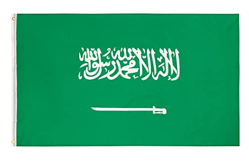 PHENO FLAGS Bandera de Arabia Saudí - Bandera saudita 90 x 150 cm - Bandera nacional resistente a la intemperie para asta - 100 % poliéster