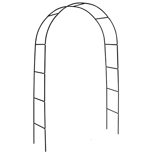 RIABXZ Arco de jardín de metal con soporte de flores de hierro forjado, enrejados de jardín para plantas de escalada de invernadero, soporte de boda, decoración de jardín, patio trasero, césped