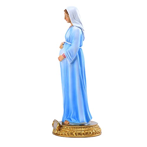 Hengjierun Escultura de la Virgen María Embarazada, artesanía de Resina Religiosa católica, estatuas de Adornos de Recuerdo de Embarazo de la Virgen María para jardín, hogar