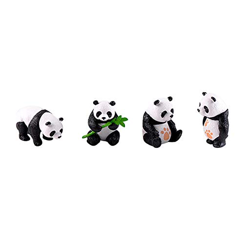 ZQO Figuras de Panda,4 Piezas Figuras Animales Decoracion Tarta Figuras de Acción de Panda para Decoraciones de la Fiesta Muñecas de Jardinería