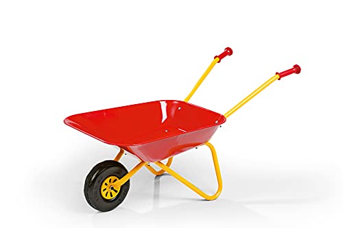 Carretilla Rolly Toys para niños (color rojo/amarillo, juguete para niños a partir de 2,5 años, carretilla de plástico con armazón de metal, asas antideslizantes) 270859