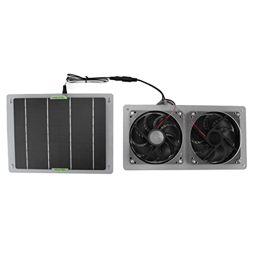 Ventilador Solar de 100 W, Potente Kit de Ventilador Solar Y Aire Acondicionado Solar para Exteriores, Ventilador de Escape Solar Compacto Y Ventilador de Gallinero para Invernaderos