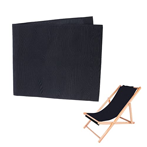 PandaHall Silla de repuesto de tela de 44 x 17 pulgadas Lounge Chair Paño Long Beach Chair Silla plegable Negro Oxford Lona Accesorios para Tumbona Piscina Sol Jardín