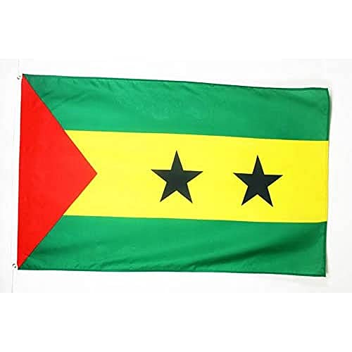 AZ FLAG - Bandera Santo Tomé Y Príncipe - 90x60 cm - Bandera Santotomense 100% Poliéster con Ojales de Metal Integrados - 50g - Colores Vivos Y Resistente A La Decoloración