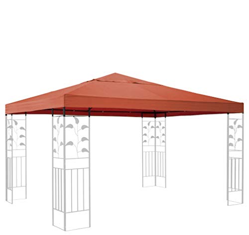 QUICK STAR Techo de Repuesto para cenador de jardín 3x3m Rojo Naranja con Revestimiento de PVC