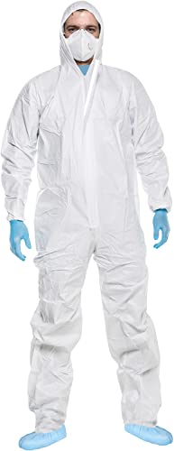 ACE CoverX Mono de trabajo con capucha - traje de protección desechable para el trabajo - contra productos químicos y partículas - blanco - XL