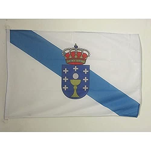 AZ FLAG Bandera Nautica de Galicia 45x30cm - Pabellón de conveniencia GALLEGA 30 x 45 cm Anillos
