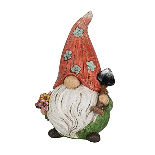 Ideen mit Herz Figura decorativa de gnomo con pala | jardín | gnomo de jardín para exterior | 21 cm de alto | 13 cm de ancho