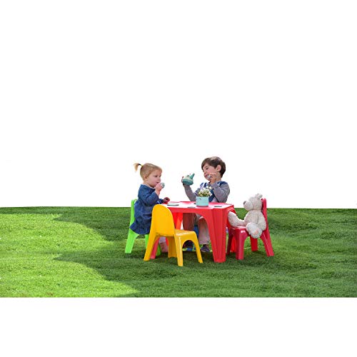 KG KitGarden Set Infantil de 4 sillas + 1 Mesa, Multicolor, Keren, Grande