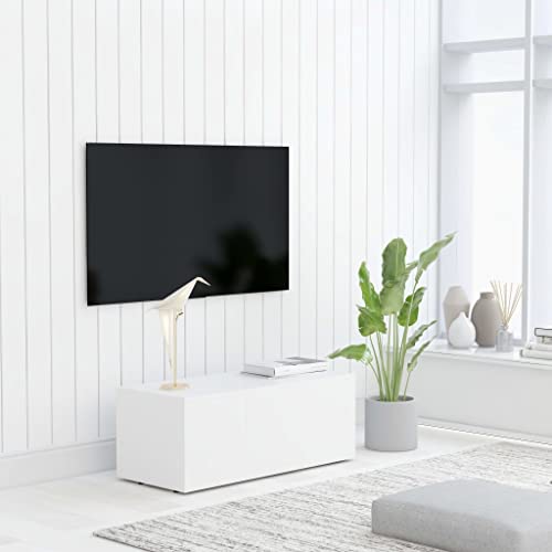 Prolenta Premium - Mueble para TV Madera contrachapada Blanco 80x34x30 cm