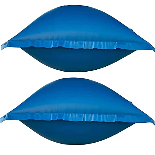 Fofetbfo Paquete de 2 almohadas de piscina azules de 4 pies para piscinas sobre el suelo, cojín de aire para cierre de invierno con cuerda, kit de cierre de piscina de invierno, 0,16 mm de grosor