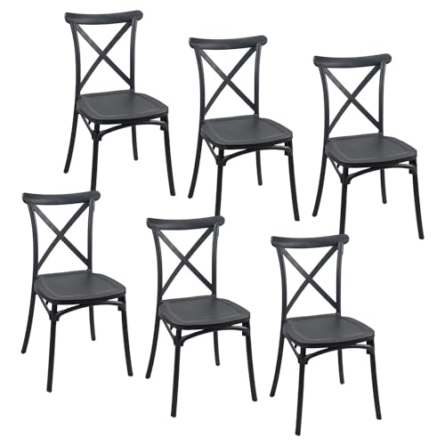 7H SEVEN HOUSE Pack 6 Sillas para Catering Apilables Charlotte 50x44x87.5cm 7house