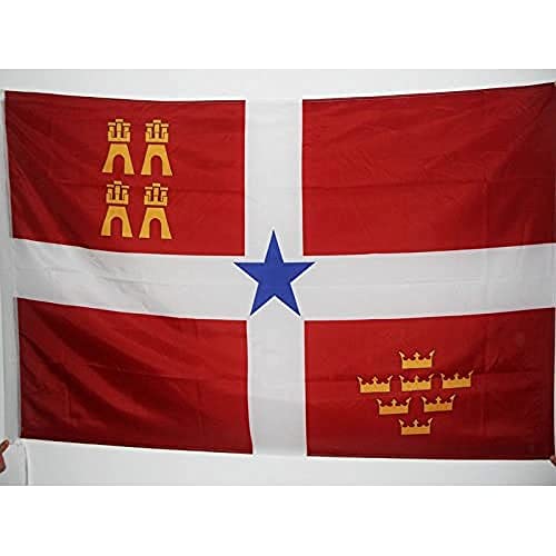 AZ FLAG Bandera de Murcia INDEPENDENTISTA 90x60cm para Palo - Bandera MURCIANISMO - NACIONALISTA MURCIANA 60 x 90 cm