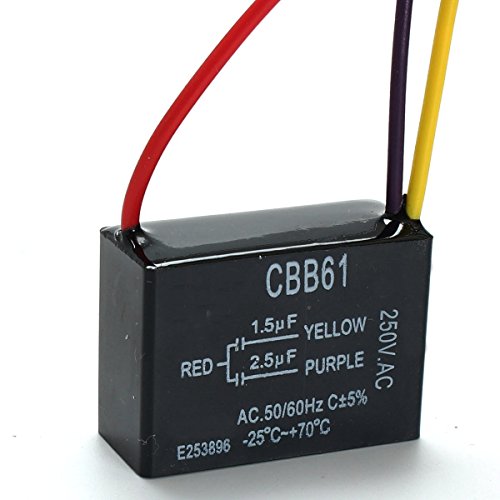 LaDicha Cbb61 1.5 Uf + 2,5 Uf 3 Alambre 250Vac Ventilador De Techo Condensador 3 Cables