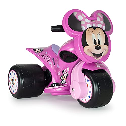 INJUSA - Trimoto Samurai Minnie Mouse 6V Rosa con Pedal Acelerador Decoración Permanente y Velocidad Máxima 3 Km/h Recomendada para Niños +12 Meses