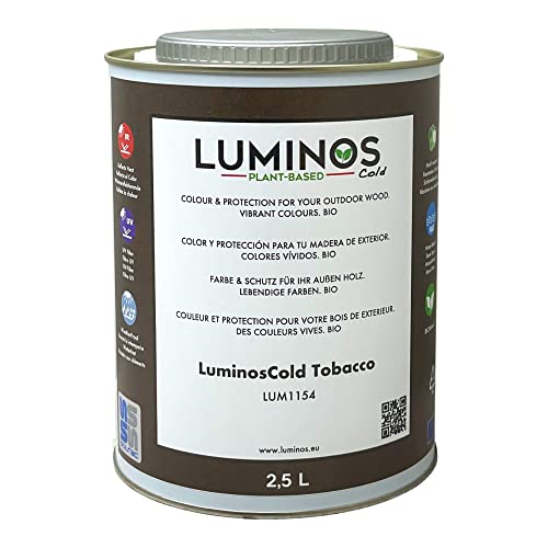 Luminos Cold - LUM1154 - TOBACCO - Lasur al Agua basado en Biopolimeros. Protector Para Madera Exterior Reflectante IR - Tabaco 2.5L