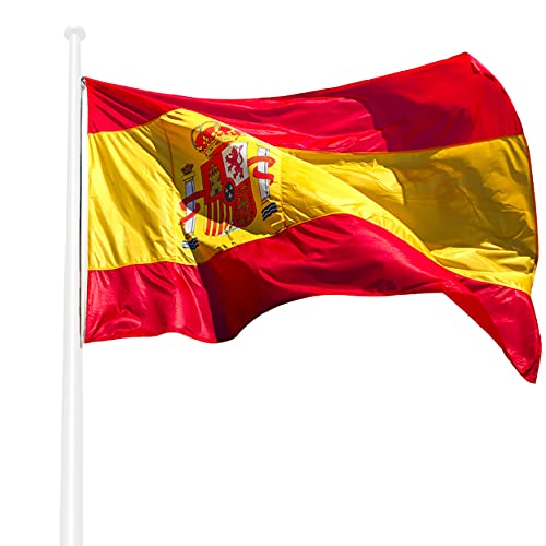 KliKil Bandera España Grande - 1 Bandera de España en poliéster náutico super resistente al viento y la lluvia 150x90 cm versión Premium 2021 para Balcon, Exterior y Jardin, Spanish Flag -