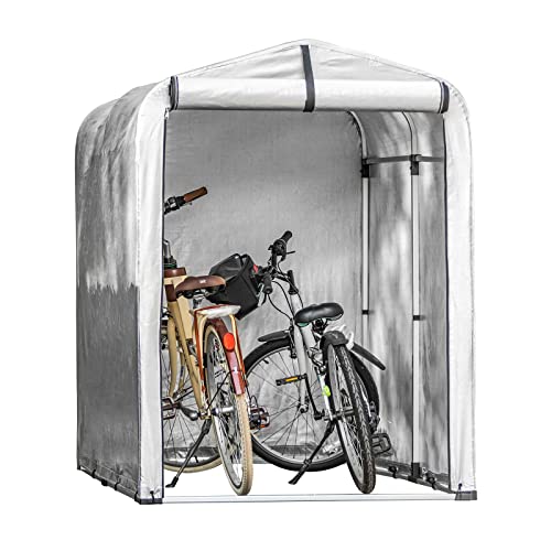 SoBuy Refugio Garaje para Bicicletas Carpas al Aire Libre en Color Plateado 120x176x163 cm KLS11 ES