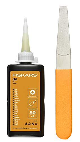 Fiskars Kit de mantenimiento, Para herramientas de corte de jardín, Con lima de diamante, Aceite e instrucciones de uso, 1001640