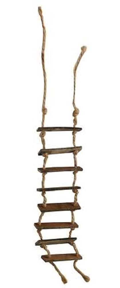 Melody Jane Casa de muñecas antigua escalera de cuerda miniatura de madera para jardín árbol casa accesorio 1:12