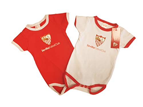 Sevilla CF Pack 2 Body, Conjunto de Ropa Unisex Bebé, Multicolor (Rojo/Blanco), 0-3 Meses