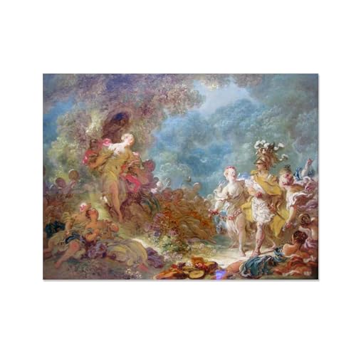 Famous Paintings Reproducción,Jean-Honor Fragonard,abstracta en lienzo para decoración de pared《Rinaldo en los Jardines de Armida》 lienzo moderno para decoración70x100cm(28x33in) Sin marco