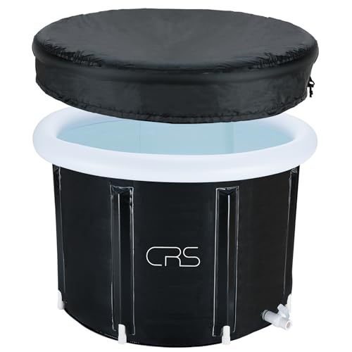 CRS Bañera plegable para ducha adultos/niños, baño de hielo al aire libre, barril de hielo plegable, barril de hielo para interior y exterior, bandeja de hielo para el hogar, para el método Wim-Hof,