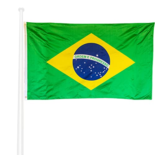 KliKil Bandera Brasileño 90x150cm - Tela exterior resistente a la intemperie 150x90cm con 2 ojales metálicos. Brazil Bandera decoraciones de jardín