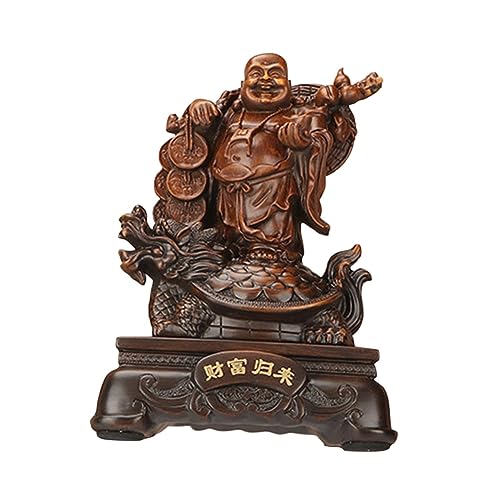 rockible Estatua de Buda Chino Feng Shui, estatuilla de Buda Que ríe, Escultura Decorativa de Buda, Estatua de Buda Sentado para decoración de Mesa de jardín, Estilo b