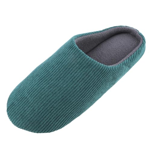 Knixmax Zapatillas de Estar por Casa Hombre y Mujer Algodón Pantuflas Cómodo y Suave para Hotel Viaje Verde EU44-45