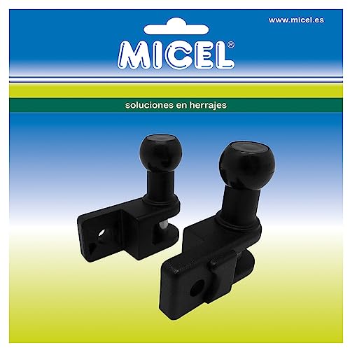 MICEL - 92542 - Juego de soportes de barandilla para toldos, incluye piezas para brazo izquierdo y derecho del toldo, Color negro, 69 x 30,7 x 73,2 mm.