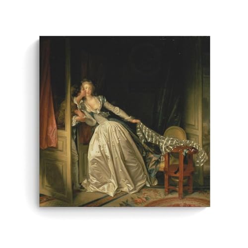 Jean Honore Fragonard Painter Works - Póster impreso con el beso robado, impresión artística para pared, pintura para colgar en la pared, decoración de dormitorio familiar, regalo, 24 x 24 pulgadas