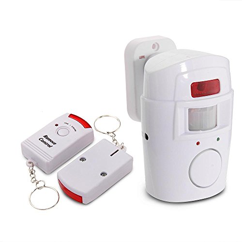 Mengshen Alarma De Sensor De Movimiento Infrarrojo, Alarma De Entrada Adecuada para La Seguridad del Garaje del Apartamento De La Tienda del Hogar con 2 Controles Remotos