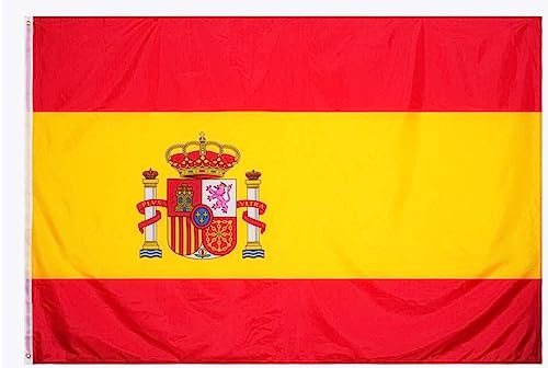 Bandera españa grande para Exterior 225 x150cm ，Bandera de España balcón Reforzada y con 2 Ojales metálicos (ESPAÑA GRANDE)