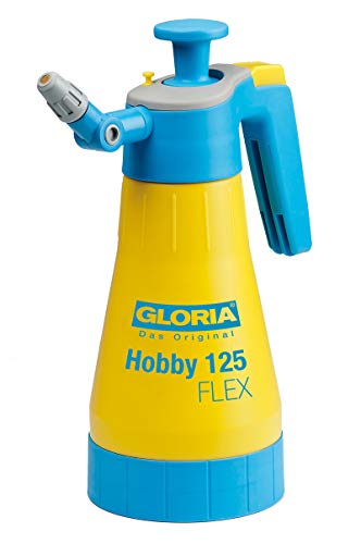 GLORIA Hobby 125 FLEX - Pulverizador a presión, para jardín, manual, 1,25 l de capacidad, con boquilla articulada y función de 360, pulverización por encima de la cabeza