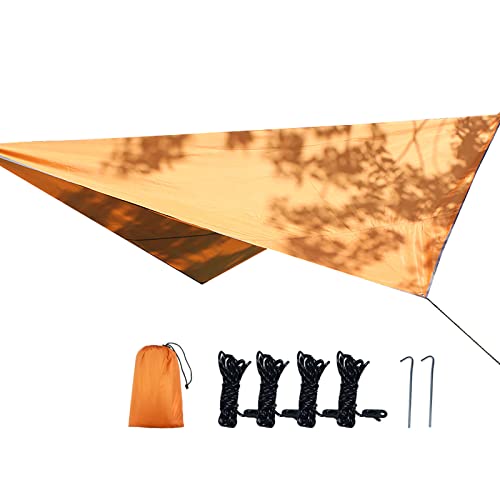 TAHUAON Toldo parasol rectangular de 320 x 250 cm, toldo de bloqueo UV, para patio, terraza, garaje, patio, césped, jardín, actividades al aire libre, color naranja