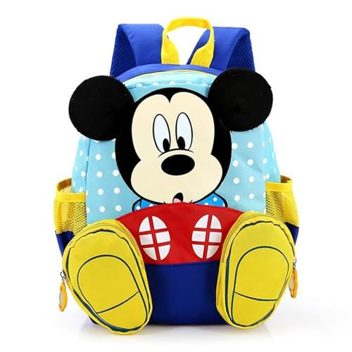 FGen Mochila Mickey Mouse, Mochila Infantil,Mochila de Gran Capacidad, para la Guarderia, Niña,Niño (Azul)