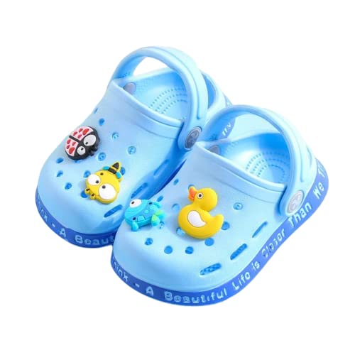 Shinra Tianzheng Zapatos de Verano para bebés, Sandalias para niñas, niños, Mulas, Zapatos para niñas, Sandalias Infantiles de Dibujos Animados para niños, Zapatos de jardín para niños (19,Azul)