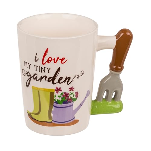 I Love My Tiny Garden - Taza de café con azada de jardín (asa para el jardín)