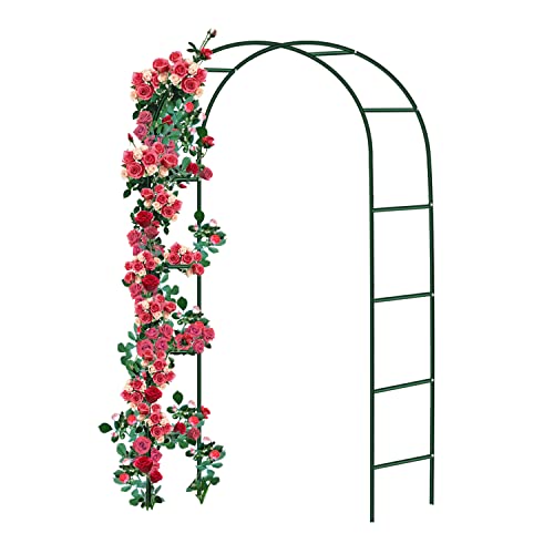 Forever Speed Arco de Metal para Rosas de Acero con Recubrimiento en Polvo, Decoración de Jardín y Decoración, Resistente a La Intemperie, 240 x 140 x 38 cm, Verde