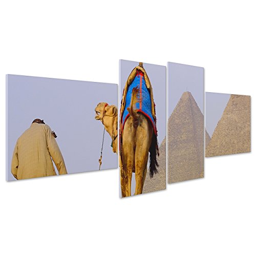Cuadro sobre lienzo Canvas – ConKrea – Listo para colgar – Egipto – pirámides – Camello Beduino