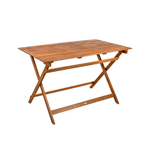 Aktive 61030 - Mesa plegable de madera acacia rectangular, 100% sostenible, medidas 120x70x74cm, para 4 o 6 personas