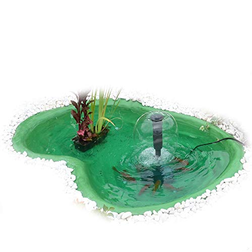 Estanque Preformado Verde Modelo Caldonazzo 110 cm x 78 cm x 28 cm, Capacidad 90 Lt - Jardin Pecera Koi Plantas Palustres Bricolaje Duradero Agua